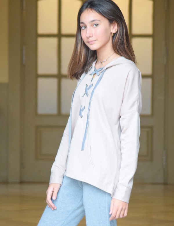 Pantalón campana liso azul