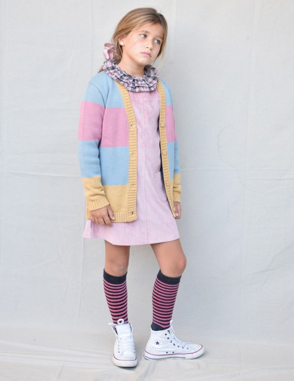 Chaqueta tricolor junior gris rosa camel 2