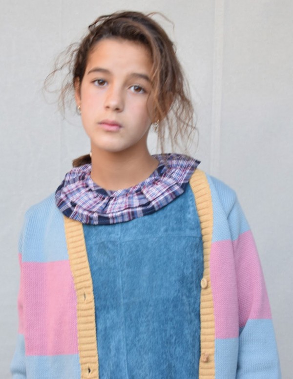 Chaqueta tricolor junior gris rosa camel