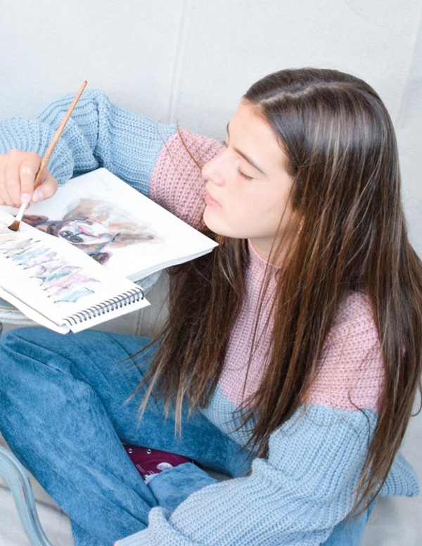 Jersey bicolor rosa/gris