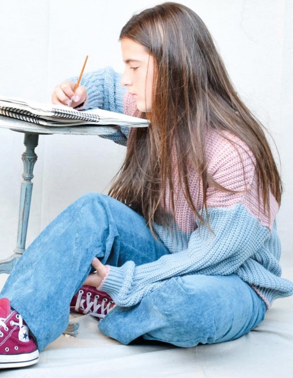 Jersey bicolor rosa/gris