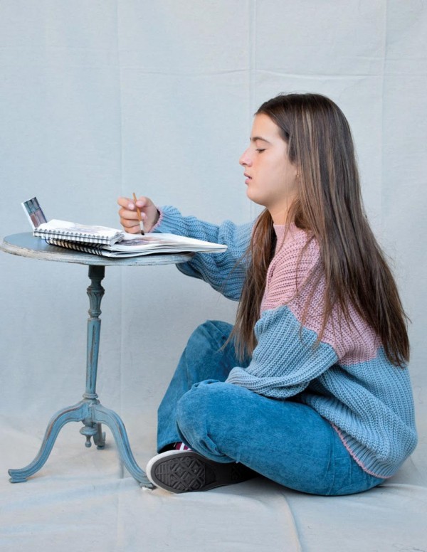 Jersey bicolor rosa/gris