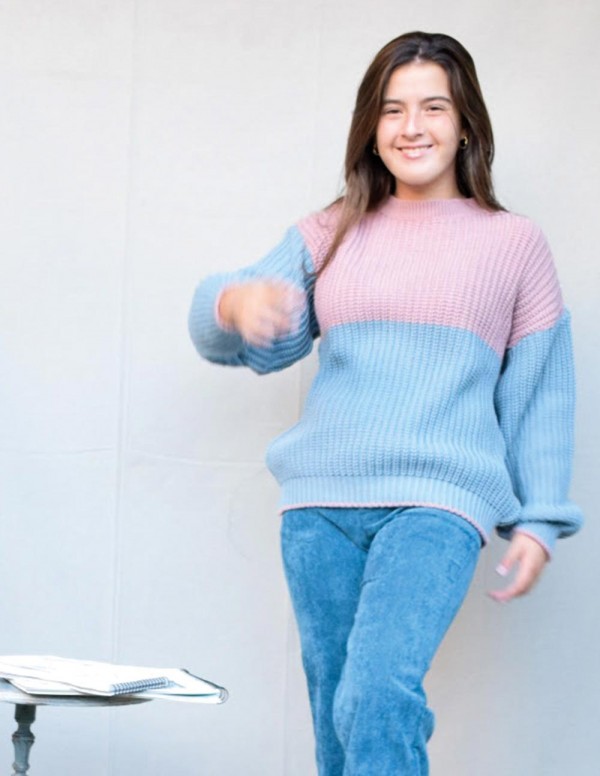 Jersey bicolor rosa/gris 2