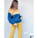 Jersey bicolor azul/camel