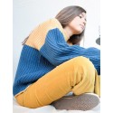 Jersey bicolor azul/camel