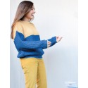 Jersey bicolor azul/camel
