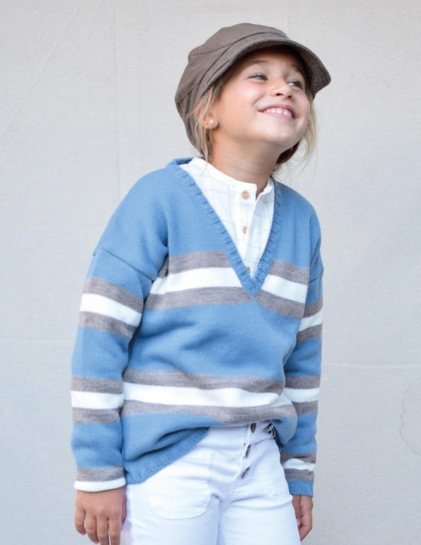 Jersey pico azul/camel