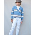 Jersey pico azul/camel