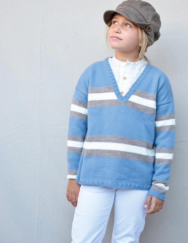 Jersey pico azul/camel 2