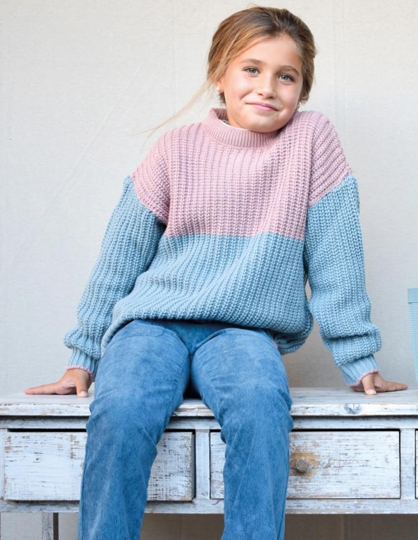 Jersey bicolor rosa/gris