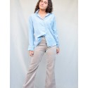 Pantalón campana pana beige