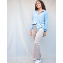 Pantalón campana pana beige
