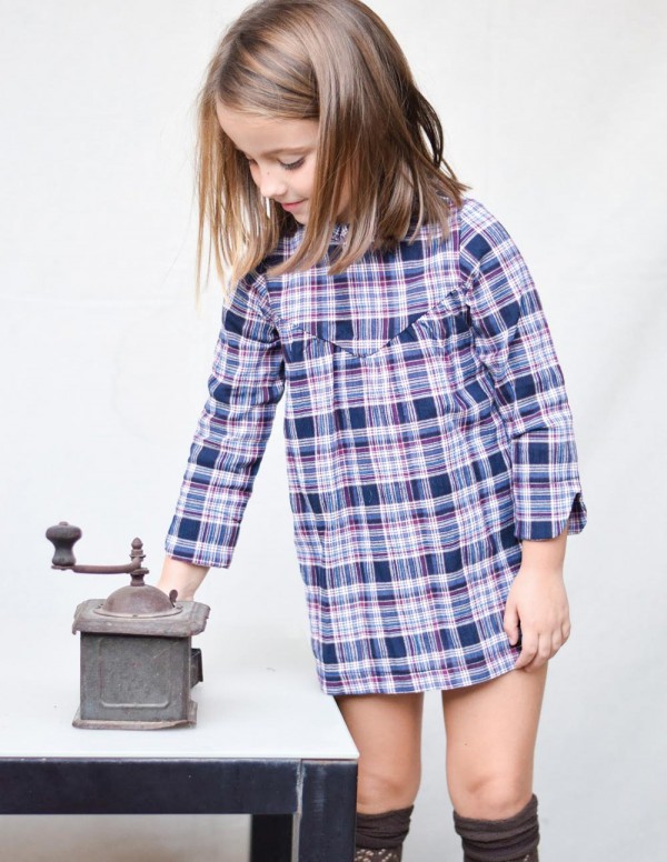 Vestido tartan azul