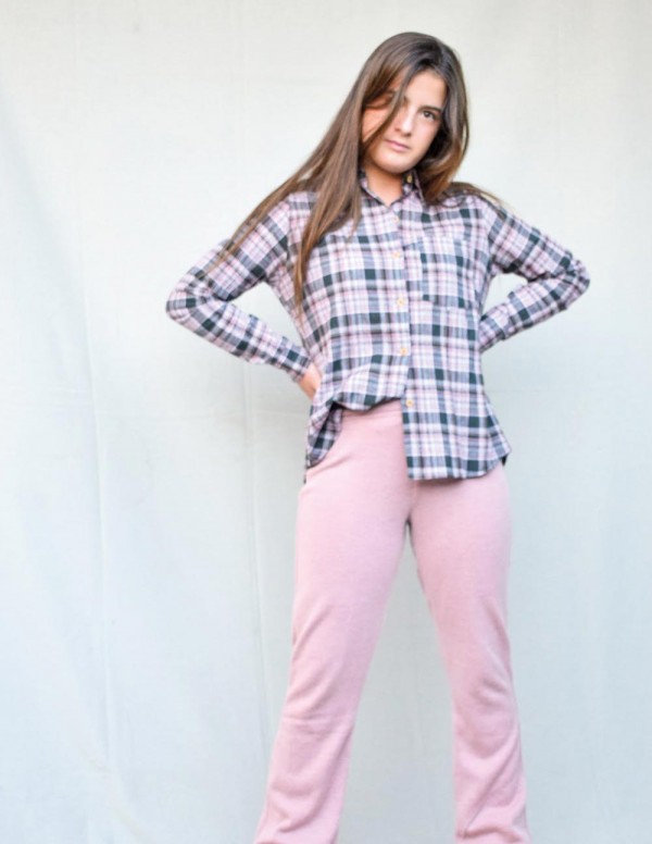 Blusa tartan rosa