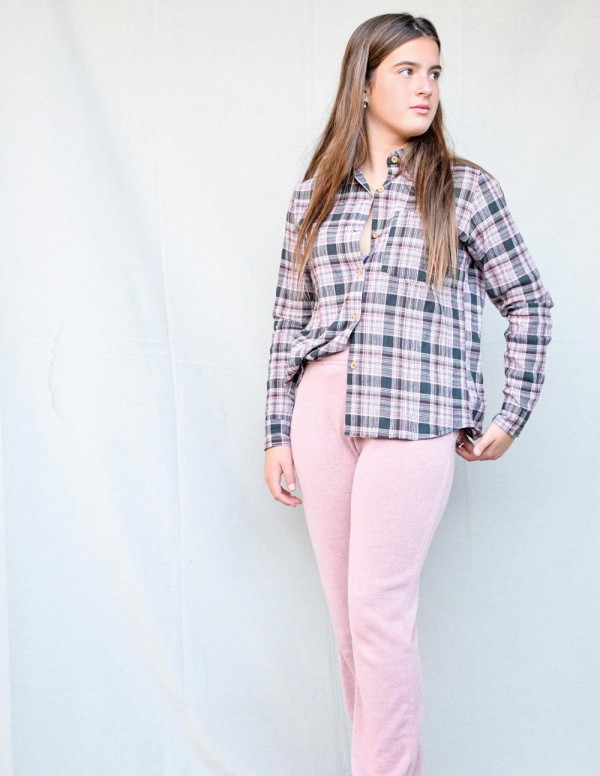Blusa tartan rosa