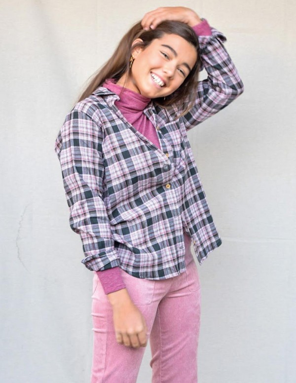 Blusa tartan rosa