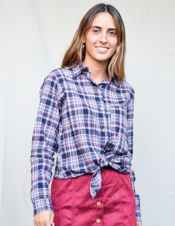 Blusa tartan azul 2