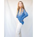 Blusa country azul