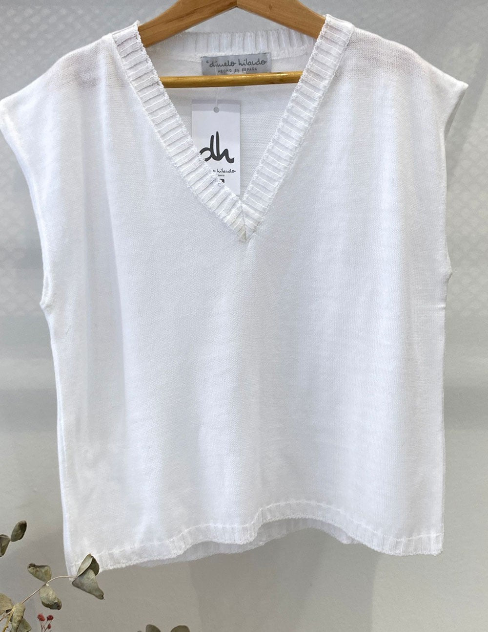 Chaleco sin mangas blanco