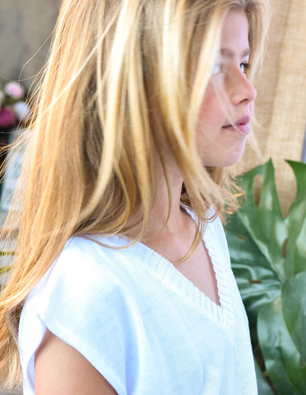 Chaleco sin mangas blanco