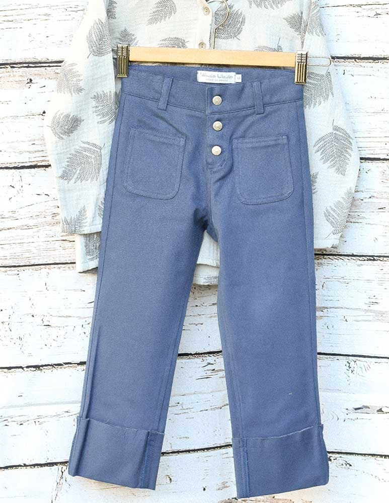 Pantalon vuelta azul sarga lycra