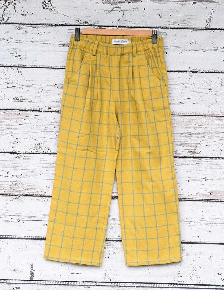 Culotte cuadros mostaza/verde indiana