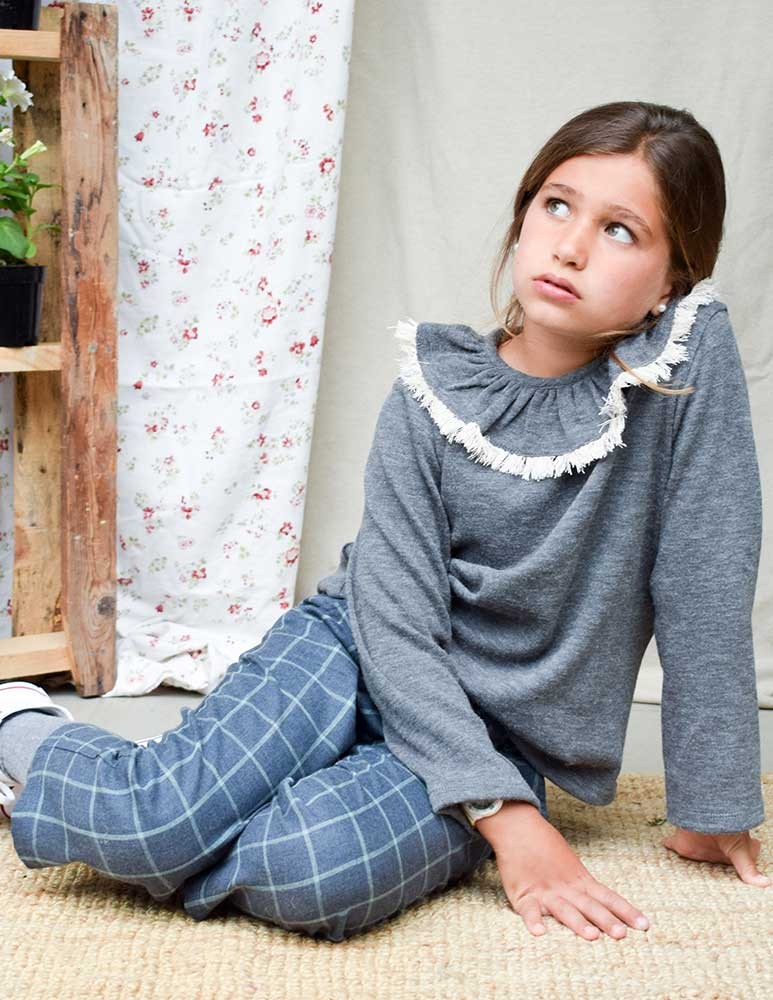 Pantalón cullote cuadros azul/verde indiana