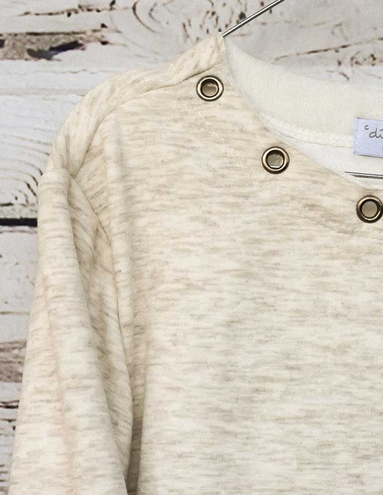 Sudadera teen caja  gris/blanco casual
