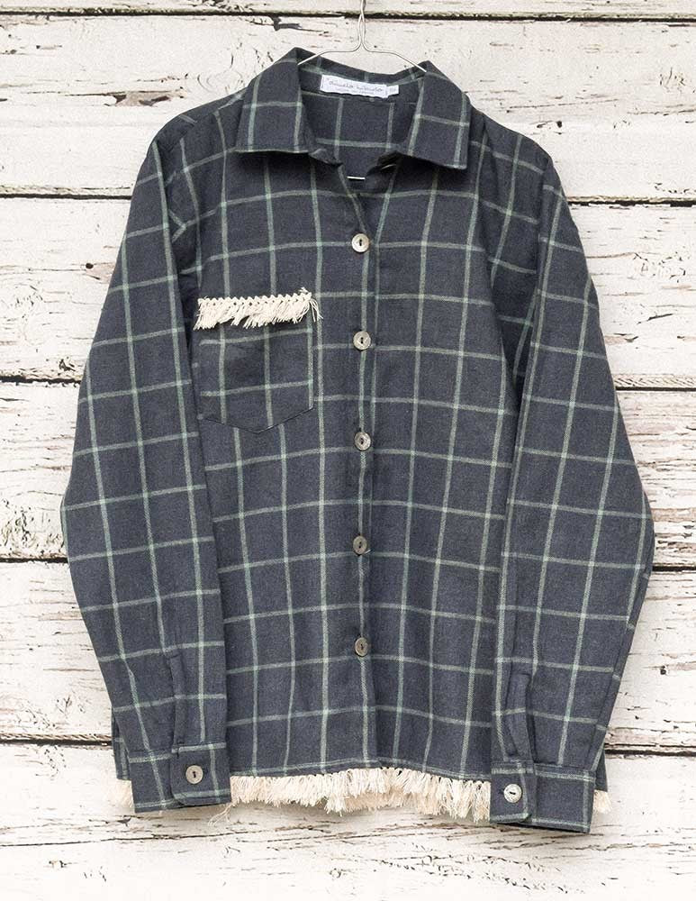 Sobrecamisa cuadros azul/verde indiana
