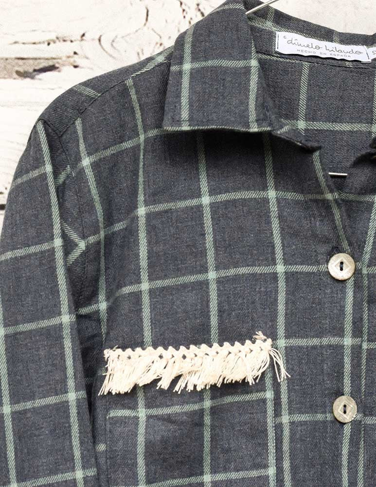 Sobrecamisa cuadros azul/verde indiana