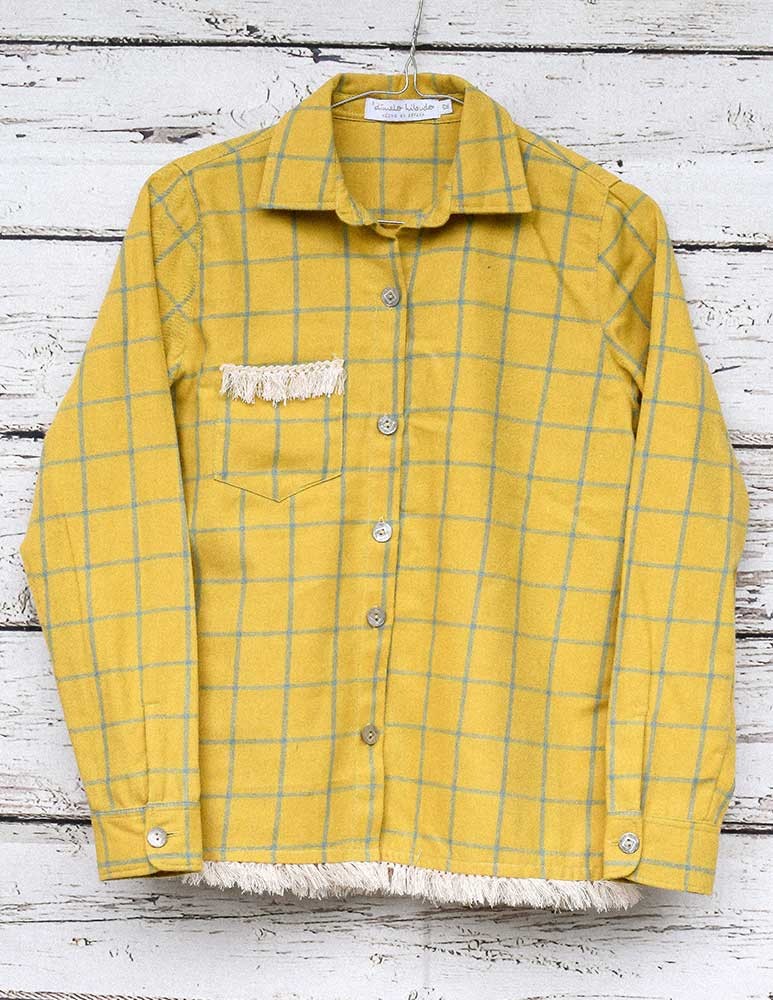 Sobrecamisa cuadros mostaza/verde indiana