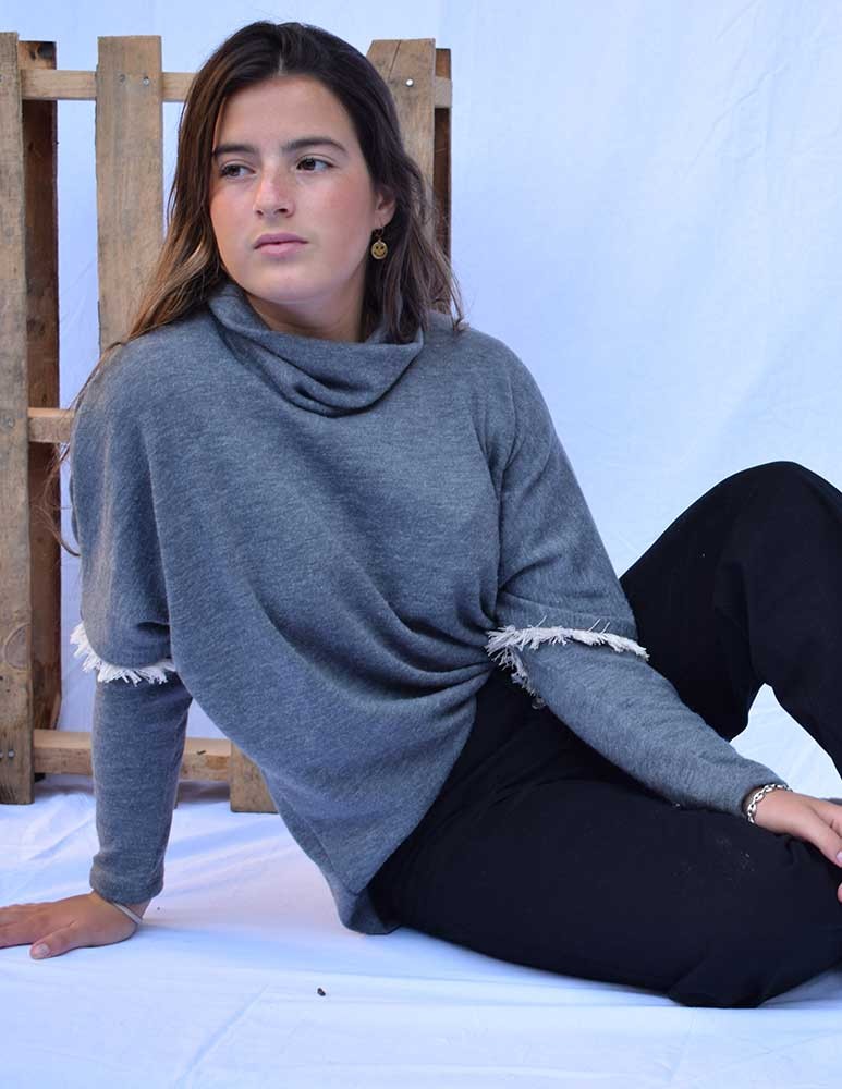 Pantalón culotte teen jean negro