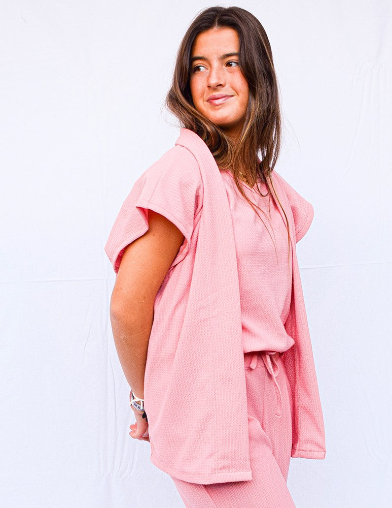 Kimono fluido rosa