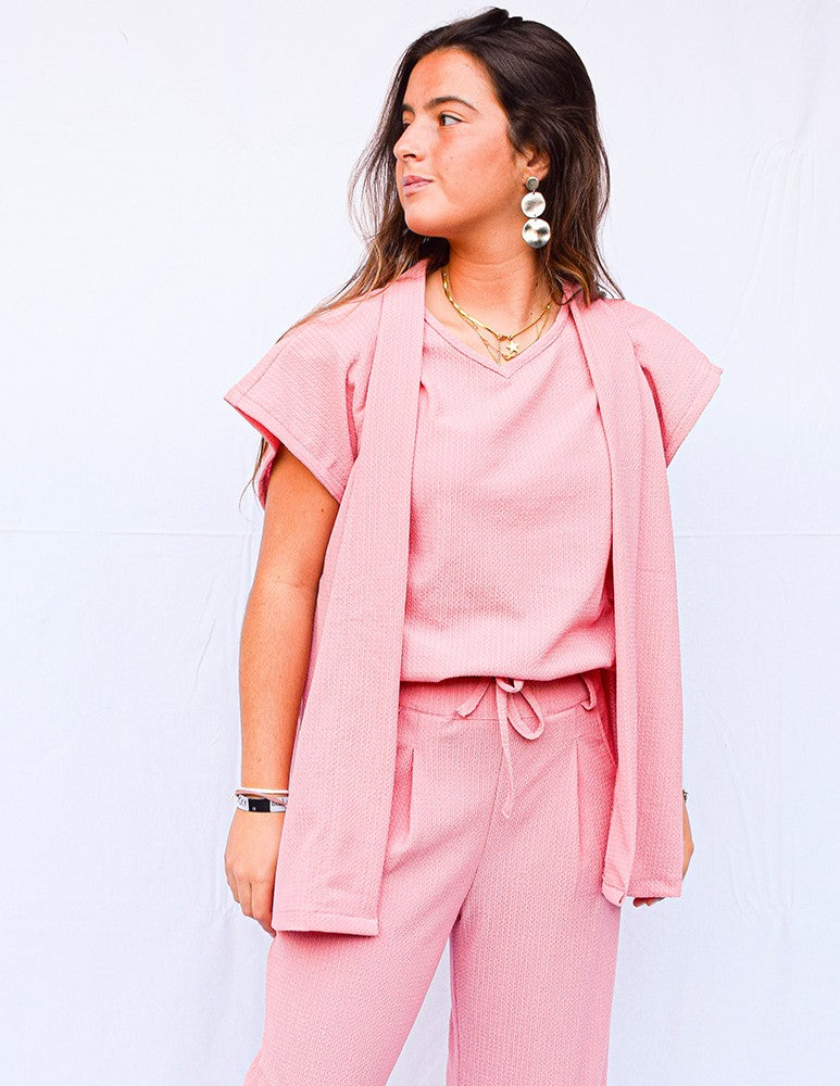 Kimono fluido rosa