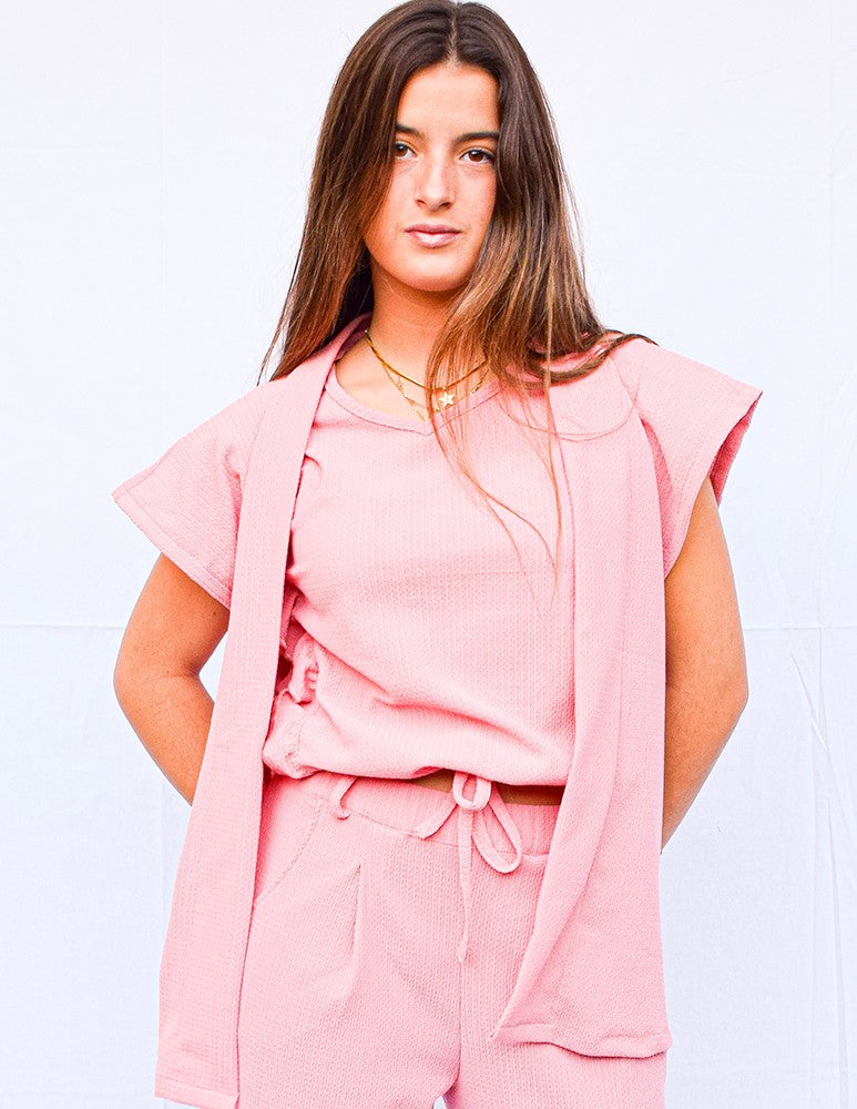 Kimono fluido rosa