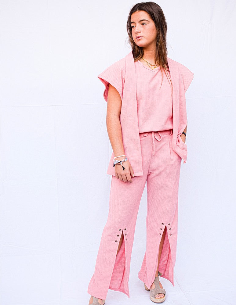 Pantalón fluido rosa
