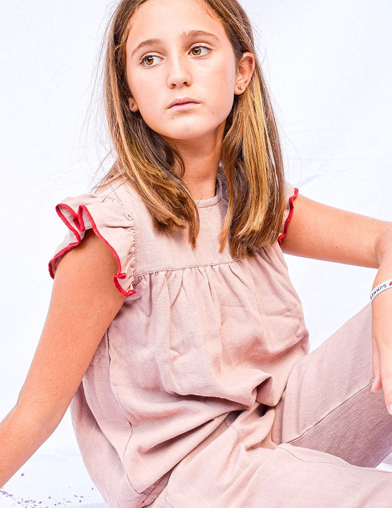 Blusa alas rativor rosa empolvado