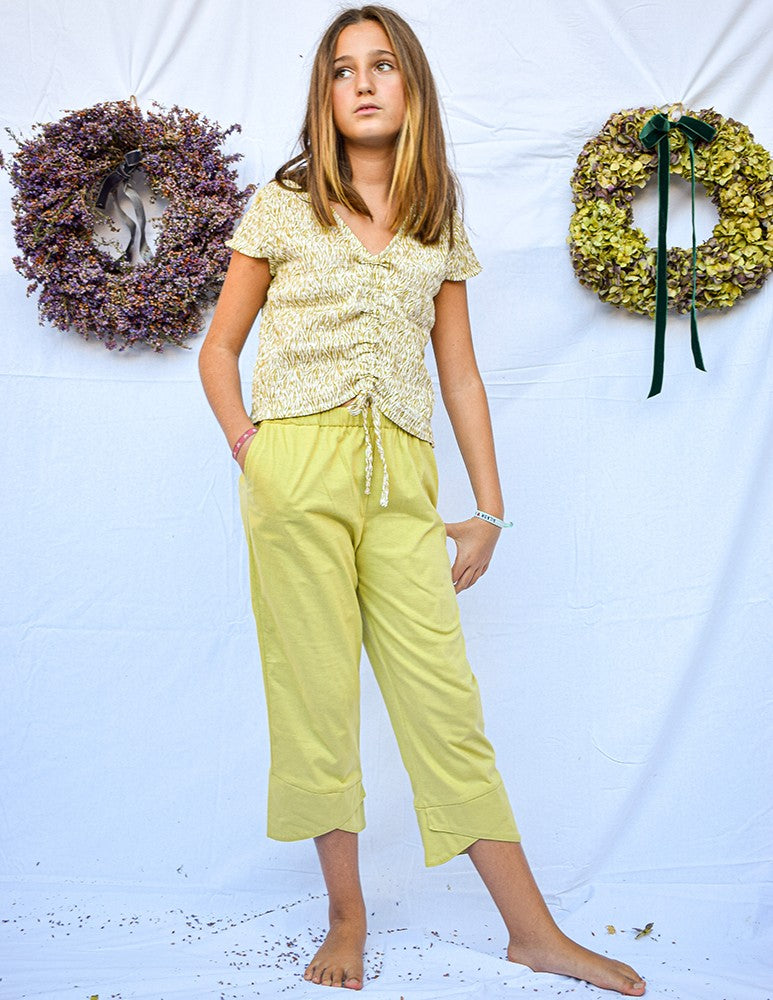 Pantalón safari lisa caqui