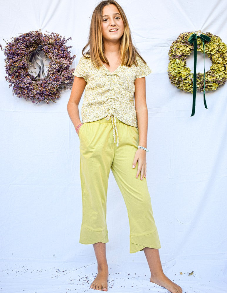 Pantalón safari lisa caqui