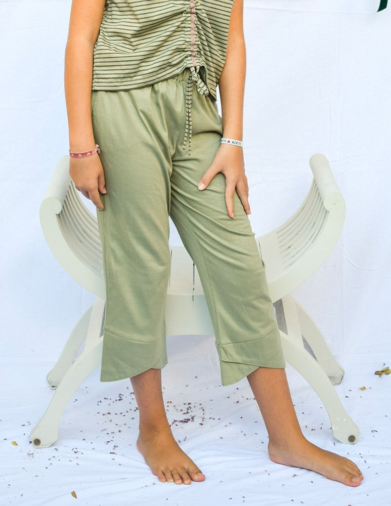 Pantalón safari lisa militar