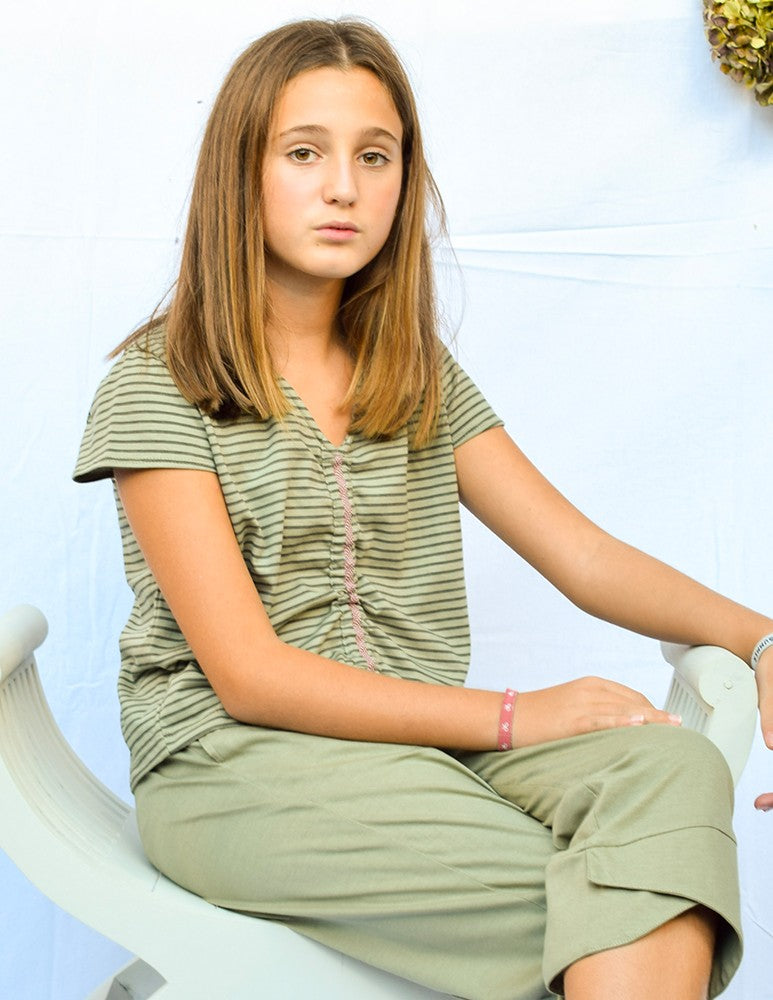 Pantalón safari lisa militar