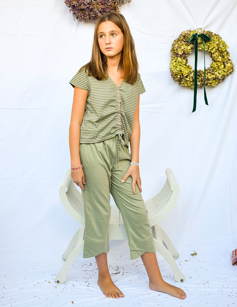 Pantalón safari lisa militar