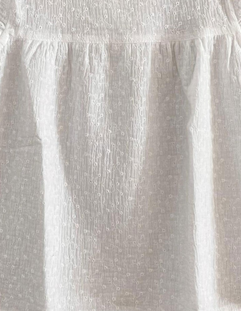 Blusa junior canesu white boble bordado