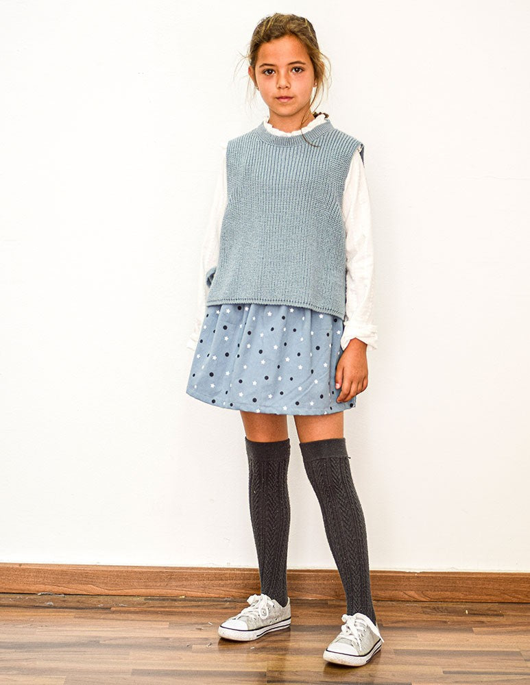 Falda estrellas azul