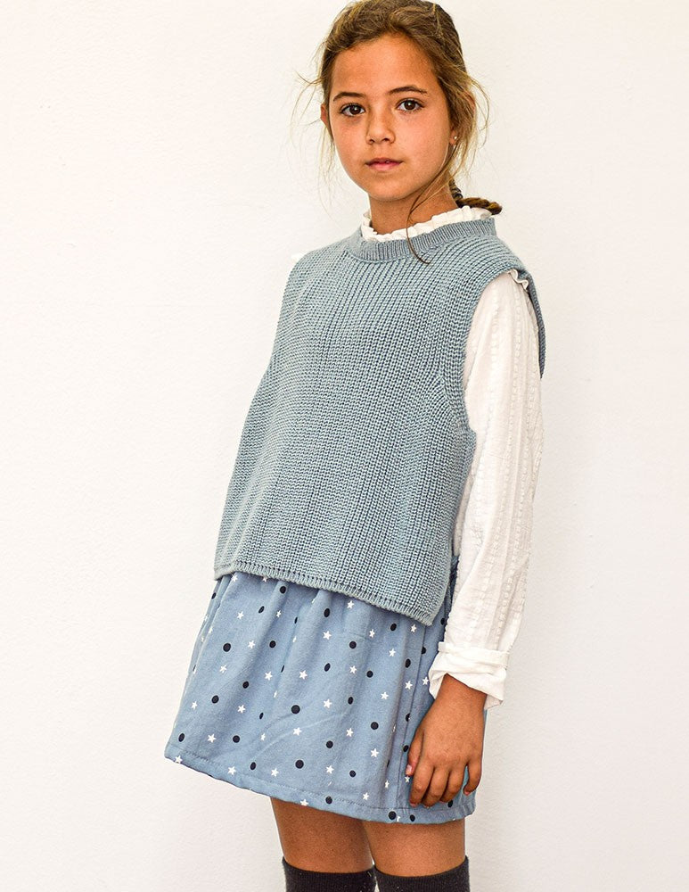 Falda estrellas azul