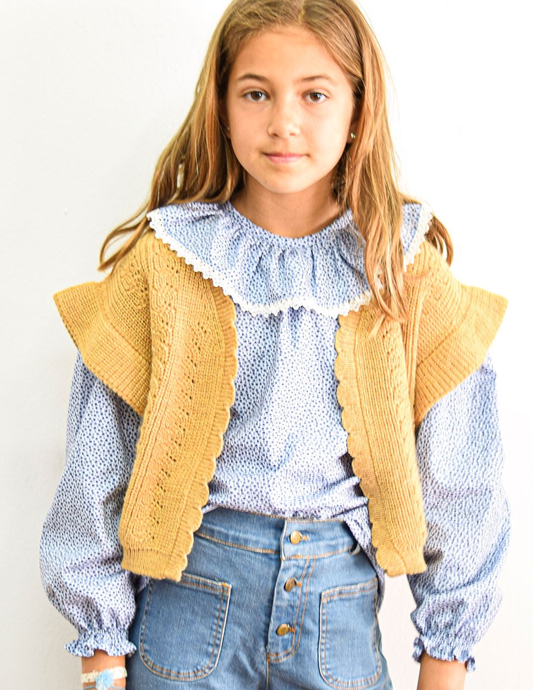 Blusa print junior  azul