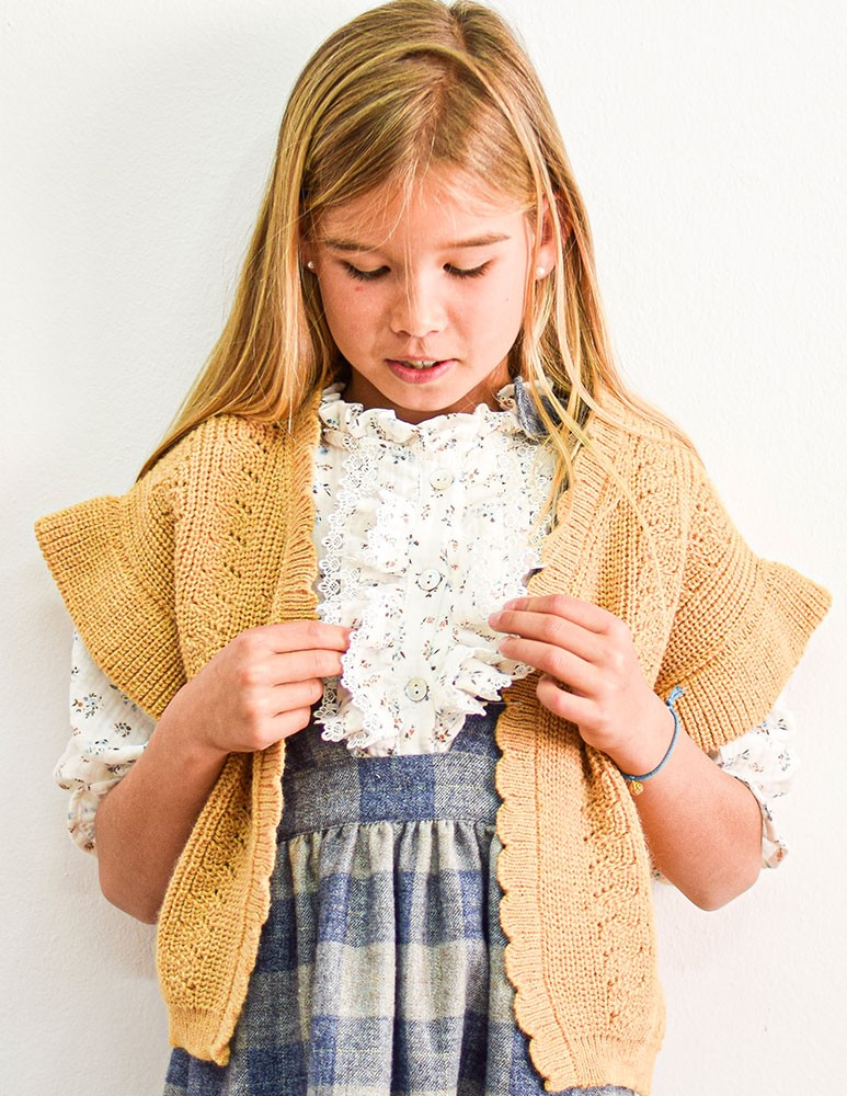 Blusa chorreras azul