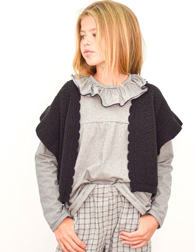 Camiseta volante gris
