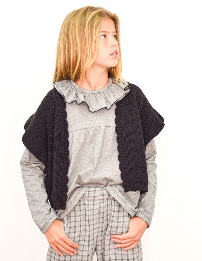 Camiseta volante gris
