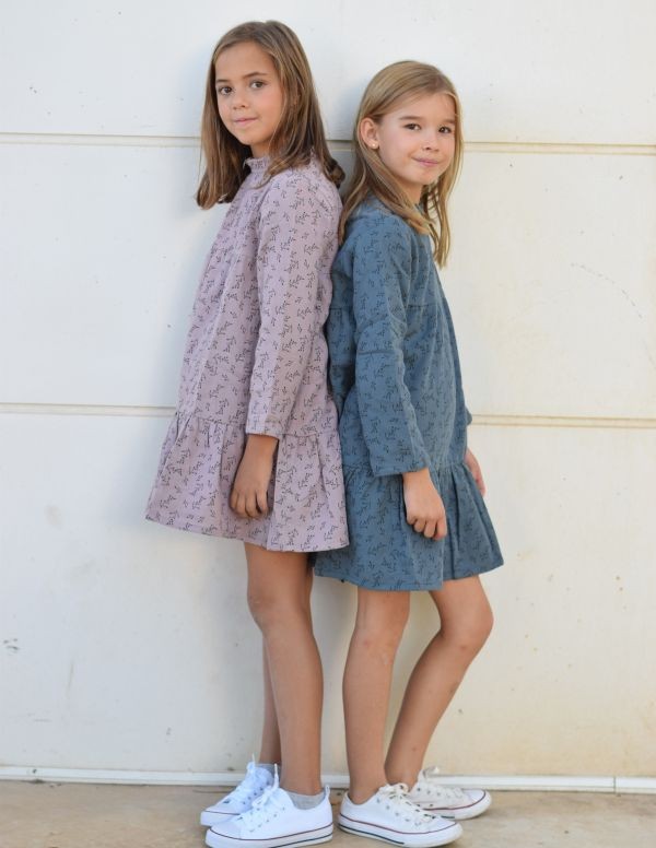 Vestido flores malva